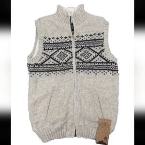 Lost Horizons SVEN Wool Sweater Gilet Vest Fleece Lined Fair Isle Hygge Nordic